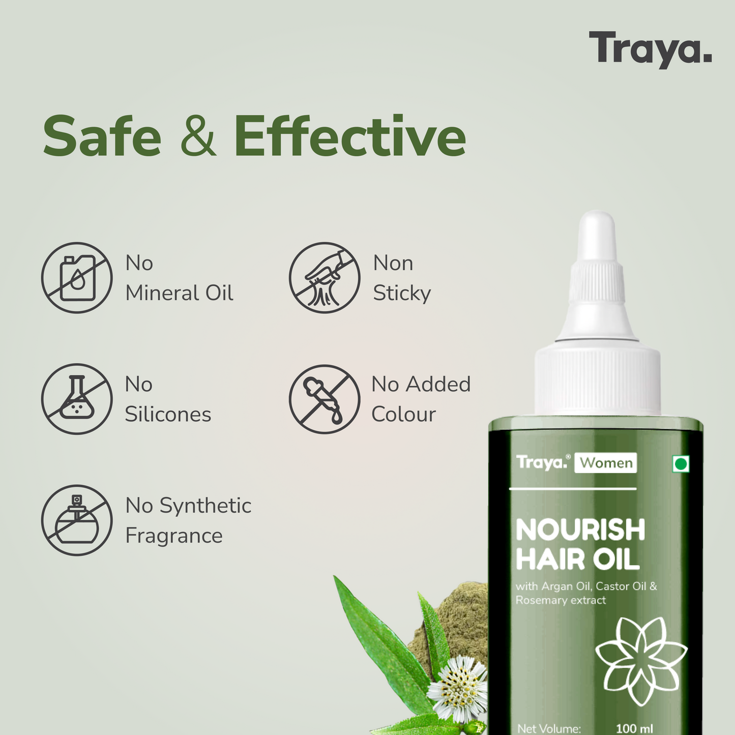 Nourish Hair Oil | Suitable for all hair types ( 100ml)  | With Argan Oil, Castor Oil, Rosemary Extract