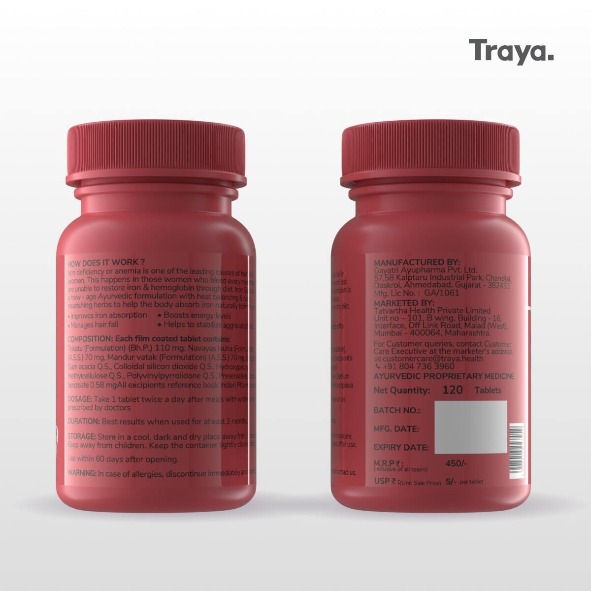 Iron Santulan 120 Tablets - Iron supplement for managing anaemia-triggered hair fall