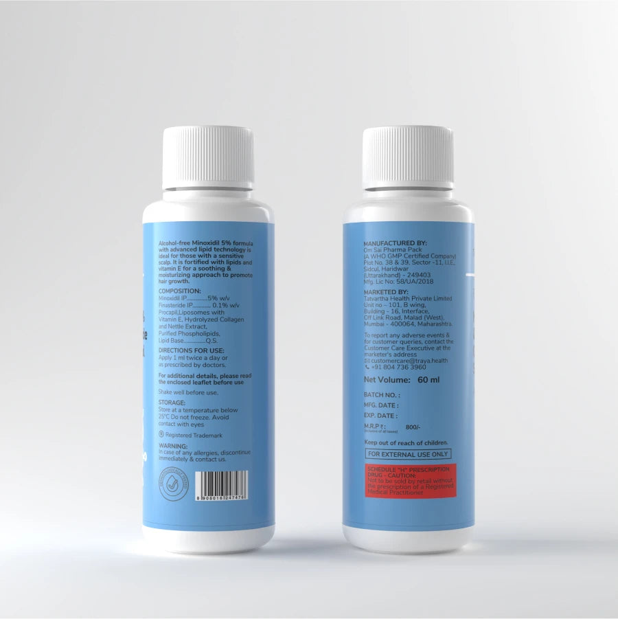 Minoxidil 5%, Alcohol-free | Advanced Lipid Technology | For improved hair growth | 60 ml