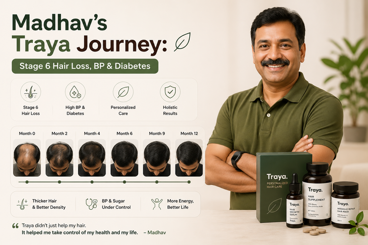 Madhav’s Traya Journey: Stage 6 Hair Loss, BP & Diabetes