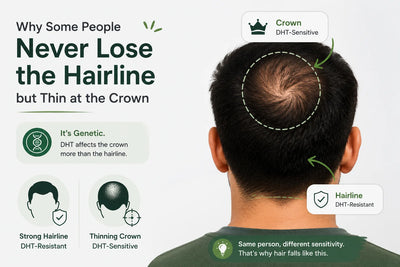 Why the Hairline Stays Intact but the Crown Thins