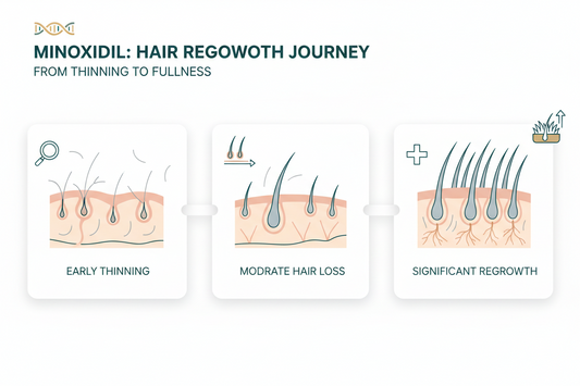 Benefits of Minoxidil across different hair loss stages