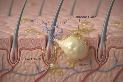 DHT and Sebum Production: How Oiliness Signals Androgen Activity