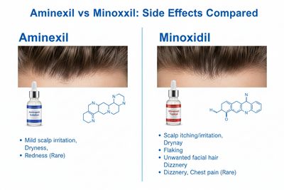 Aminexil vs Minoxidil: Side Effects Compared