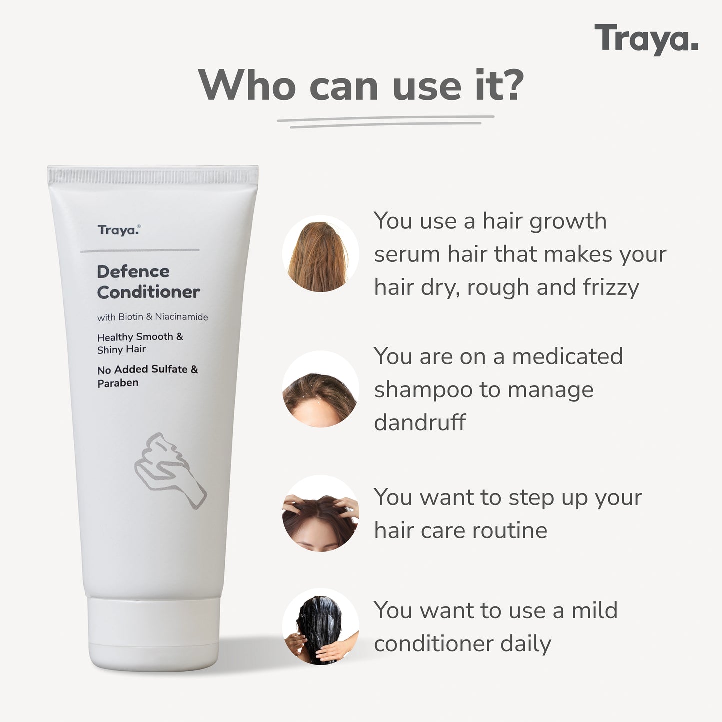 Traya Defence Conditioner with Biotin & Niacinamide | Mild Formula, Safe for daily use | 100g