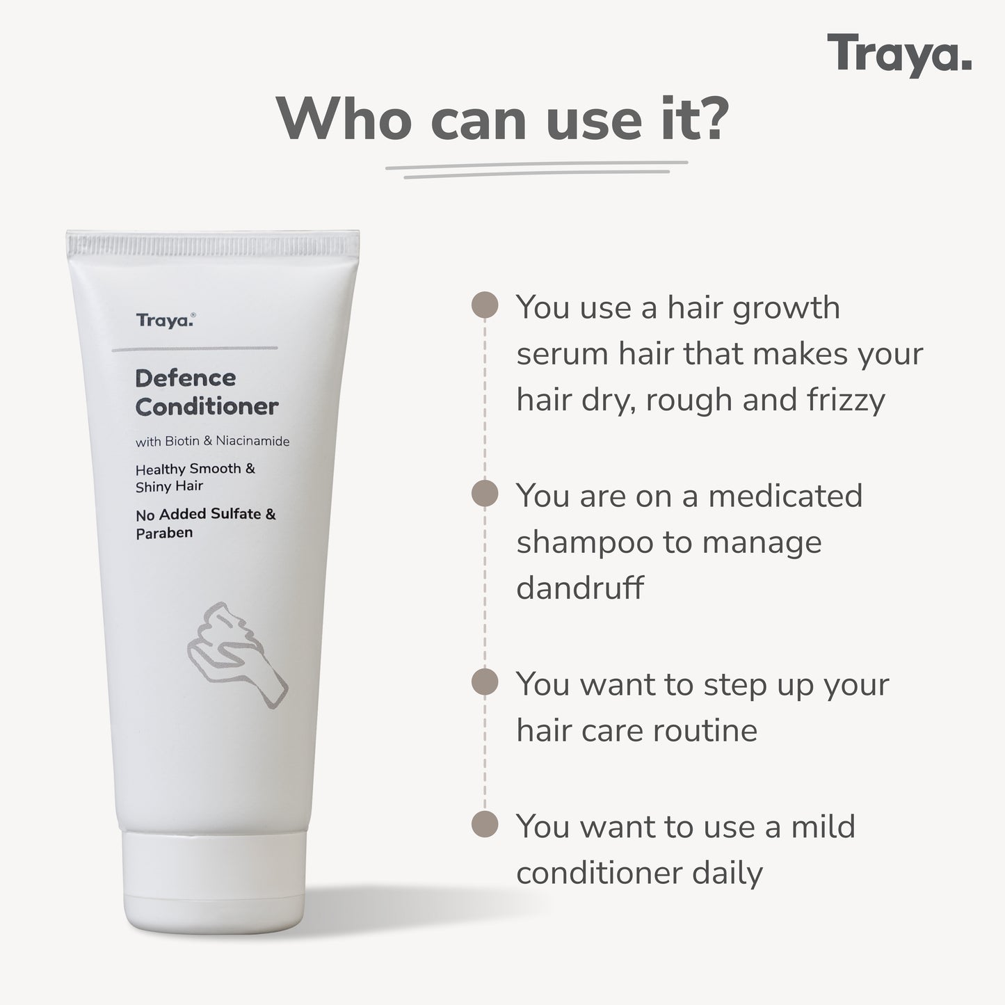 Traya Defence Conditioner with Biotin & Niacinamide | Mild Formula, Safe for daily use | 100g