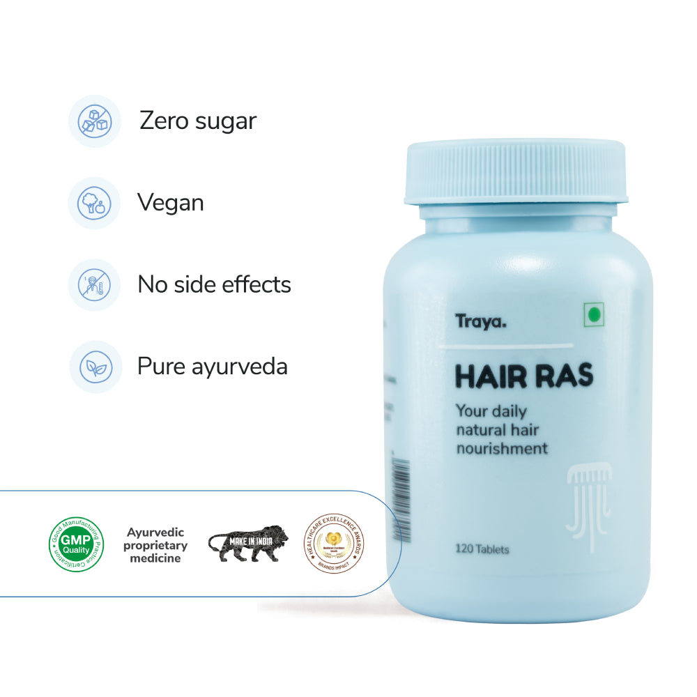Hair Ras Ayurvedic Hair Herbs | 100% Natural Hair Supplement with Bhringraj
